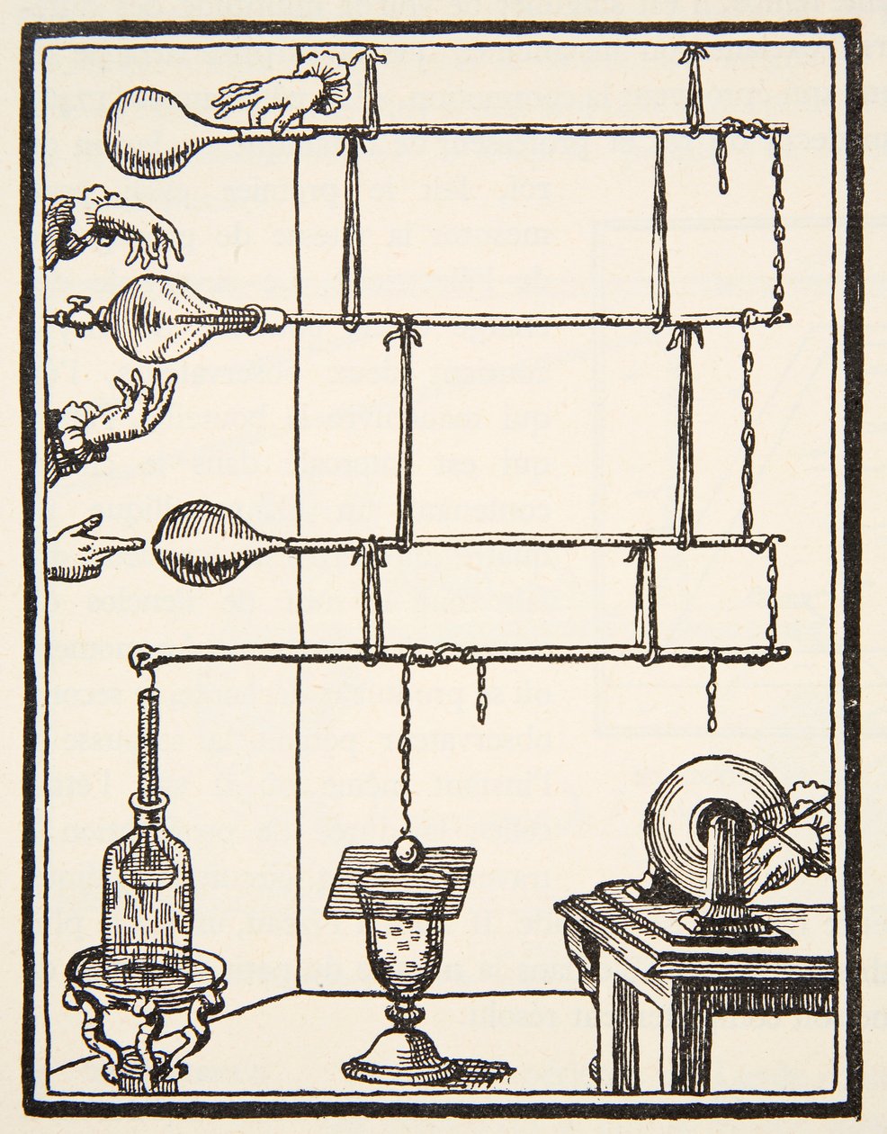 Descarges electriques dan lai rarefie, 1753, kopi av Boris Mestchersky (d.1957) illustrasjon fra Histoire de la Nation Francaise, Sciences, Volumes I & II, av Gabriel Hanotaux (1853-1944), 1924 (lith) av French School