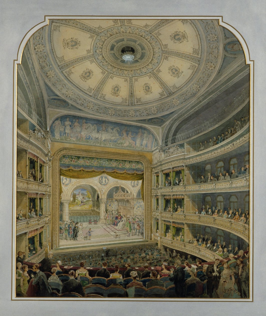 Design for a Theatre, ca. 1860 (wc på papir) av French School