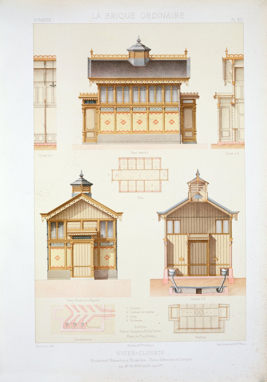 Design for jernbanestasjonsplattform vannklosett av French School