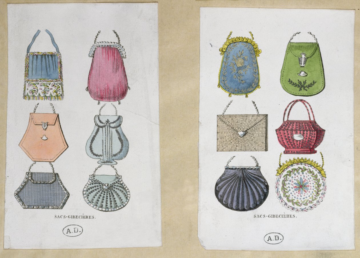 Design for skuldervesker, 1822 av French School