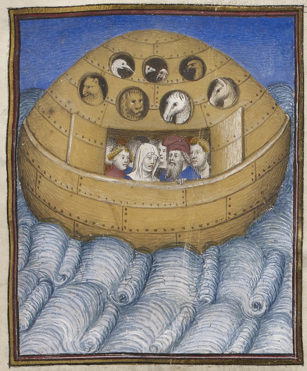 Detalj av Noahs ark, illustrasjon fra 