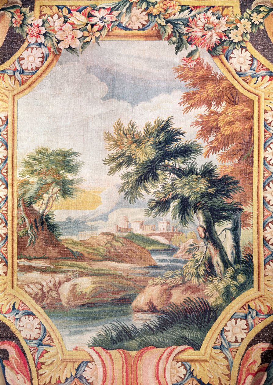 Detail of a Landscape, Savonnerie Workshop (tapestry) av French School