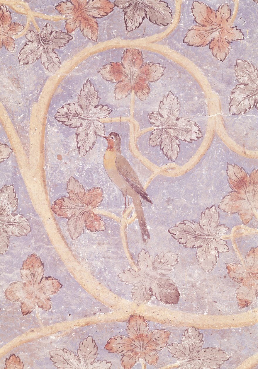 Detalj av en fugl, fra veggdekorasjonen på pavenes soverom, ca. 1334-62 (se også 154784) av French School