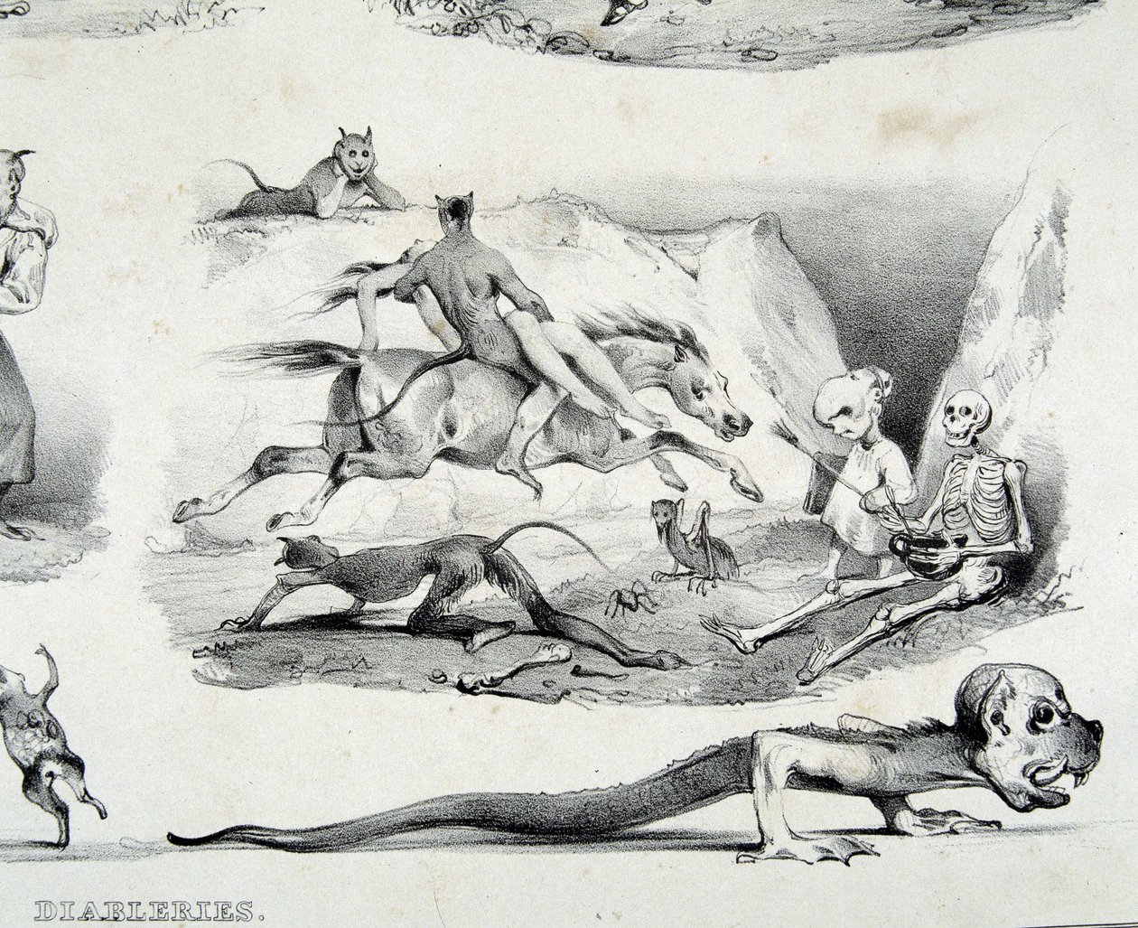Diableries (bilder av djevelen) - av Le Poitevin av French School