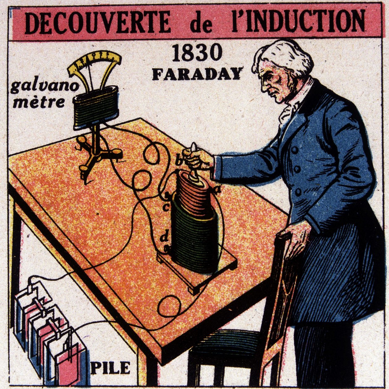 Oppdagelse av induksjon av Faraday i 1830 - i "L