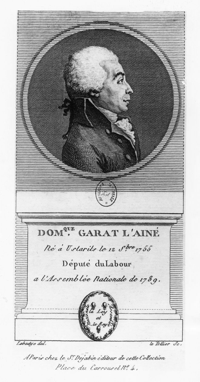 Dominique-Joseph, greve av Garat (gravering) av French School