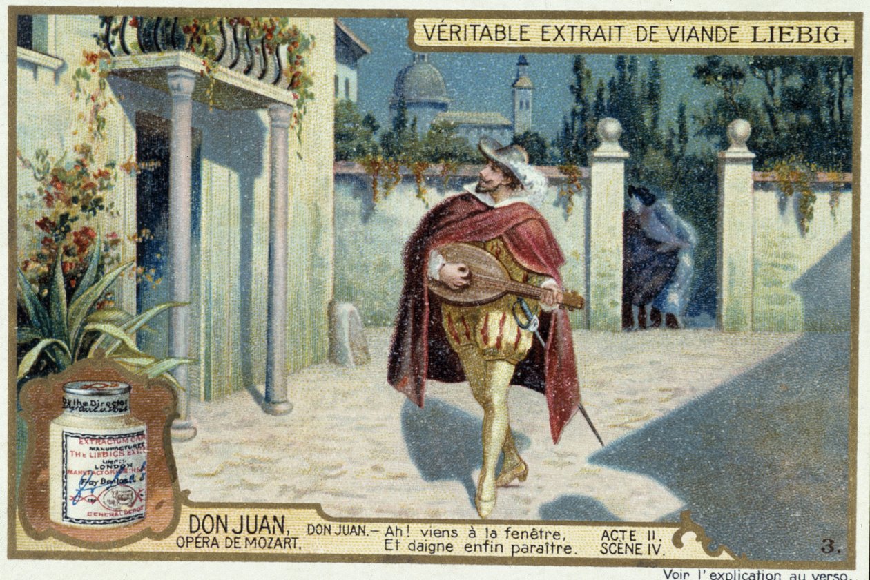 Don Juan: Act II, Scene IV, Serenade av Don Juan - chromo Liebig av French School
