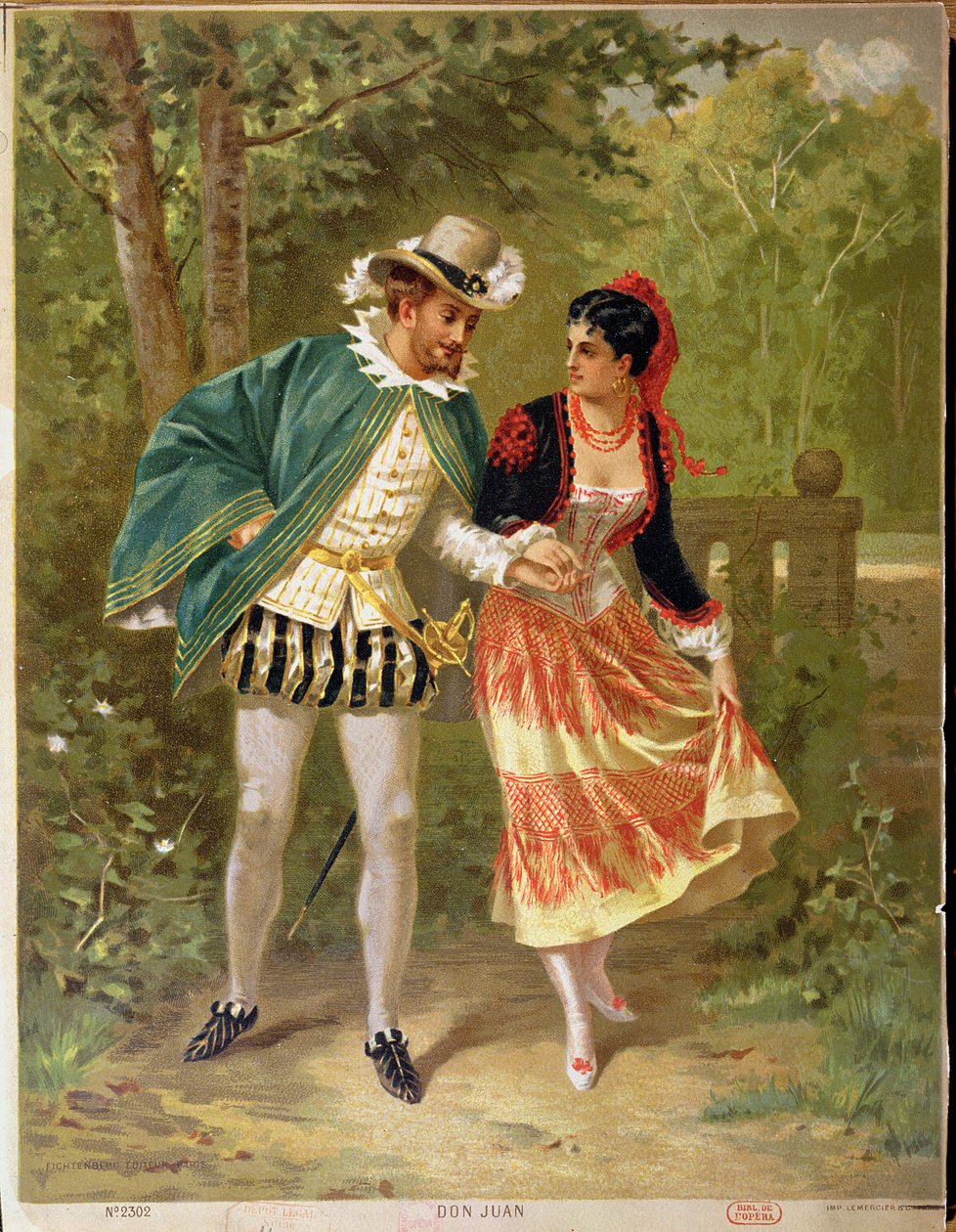Don Juan, scene som illustrerer operaen Don Giovanni av Wolfgang Amadeus Mozart (1756-91), 1879 av French School