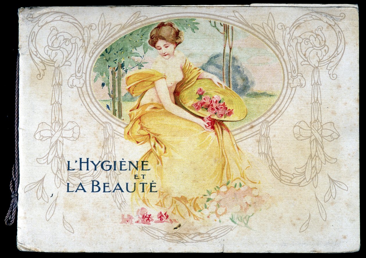 Tegning som viser en naken ung kvinne som symboliserer hygiene og skjønnhet. av French School
