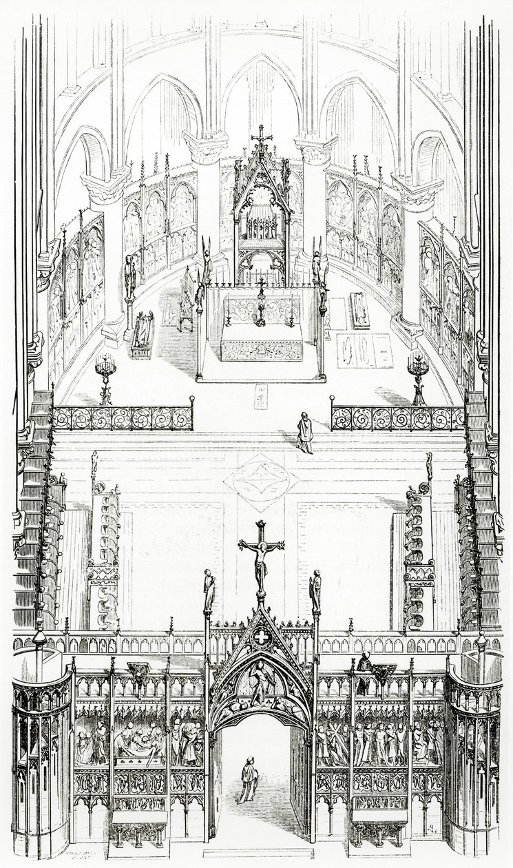 Tegning fra Dictionary of French Architecture fra det 11. til det 16. århundre, 1861 av French School