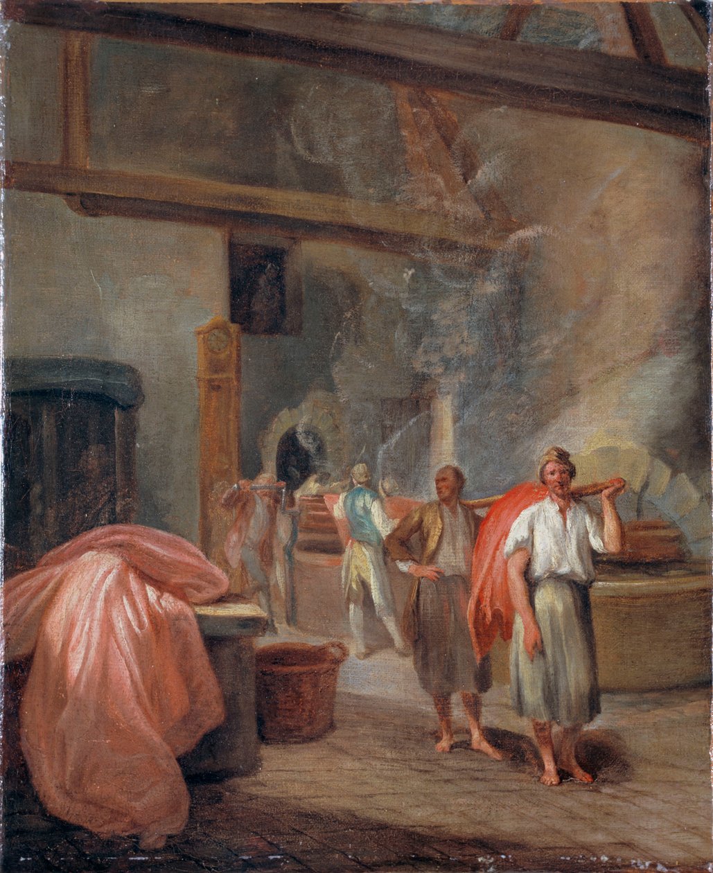Fargeverksted hos Gobelins, franske billedvevsmakere av French School