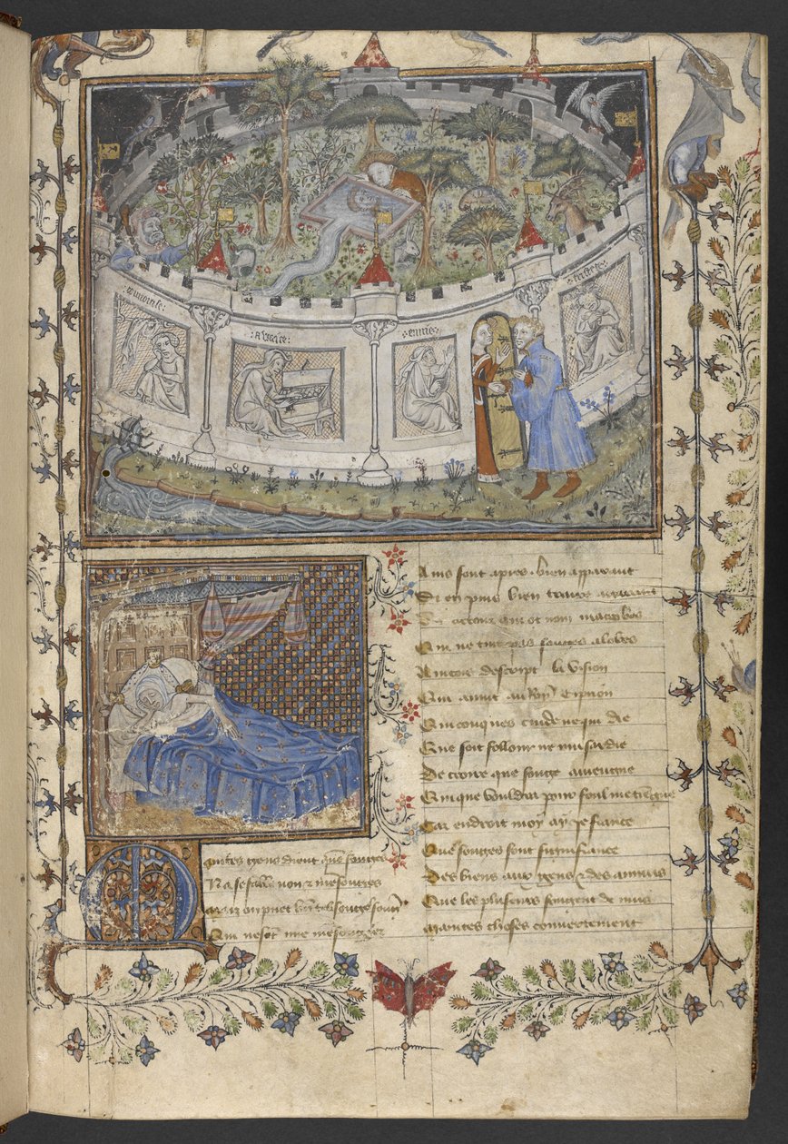 Egerton MS 1069 f.001r The Walled Garden, illustrasjon fra 