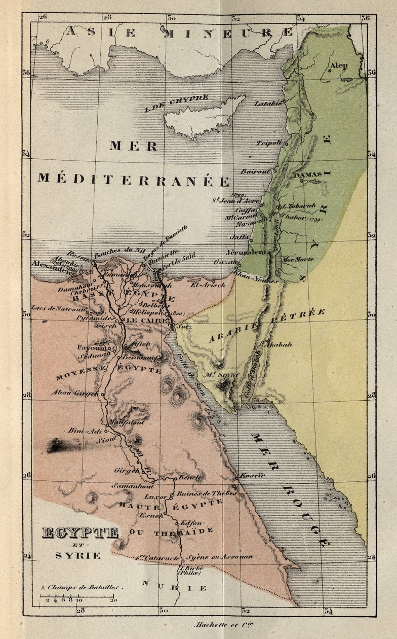 Egypt og Syria på 1800-tallet - gravering i "Histoire de France" av Victor Duruy (1811-1894) - 1882 av French School