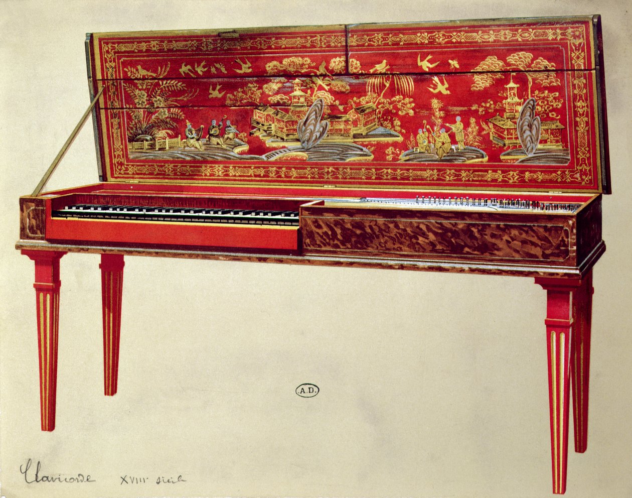 Clavichord fra det attende århundre av French School