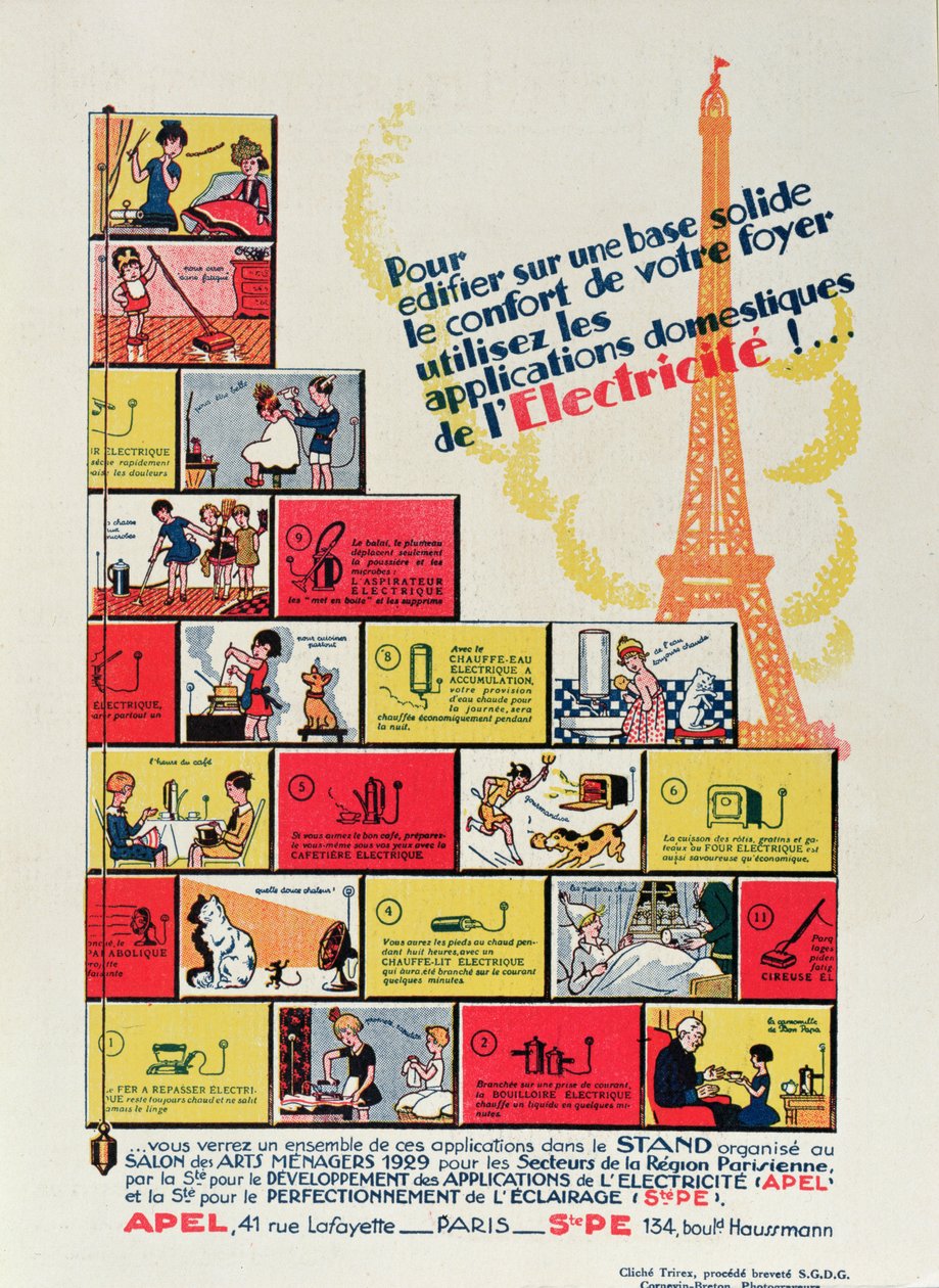 Elektrisk utstyr i hjemmet, fra lArt Menager, 1929 av French School