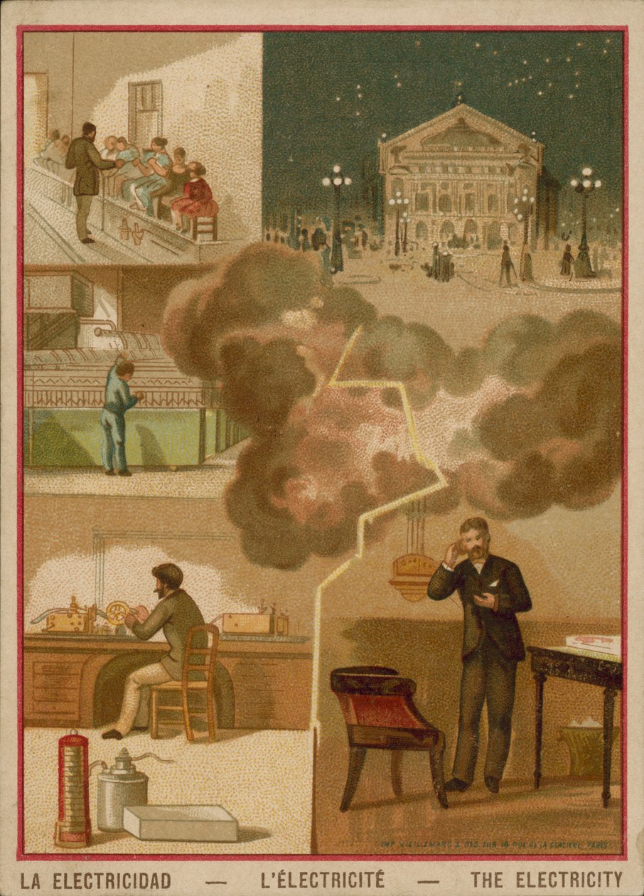 Elektrisitet (kromolitho) av French School