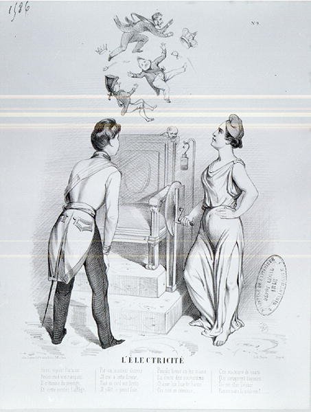 Elektrisitet, karikatur av 1848-revolusjonen av French School