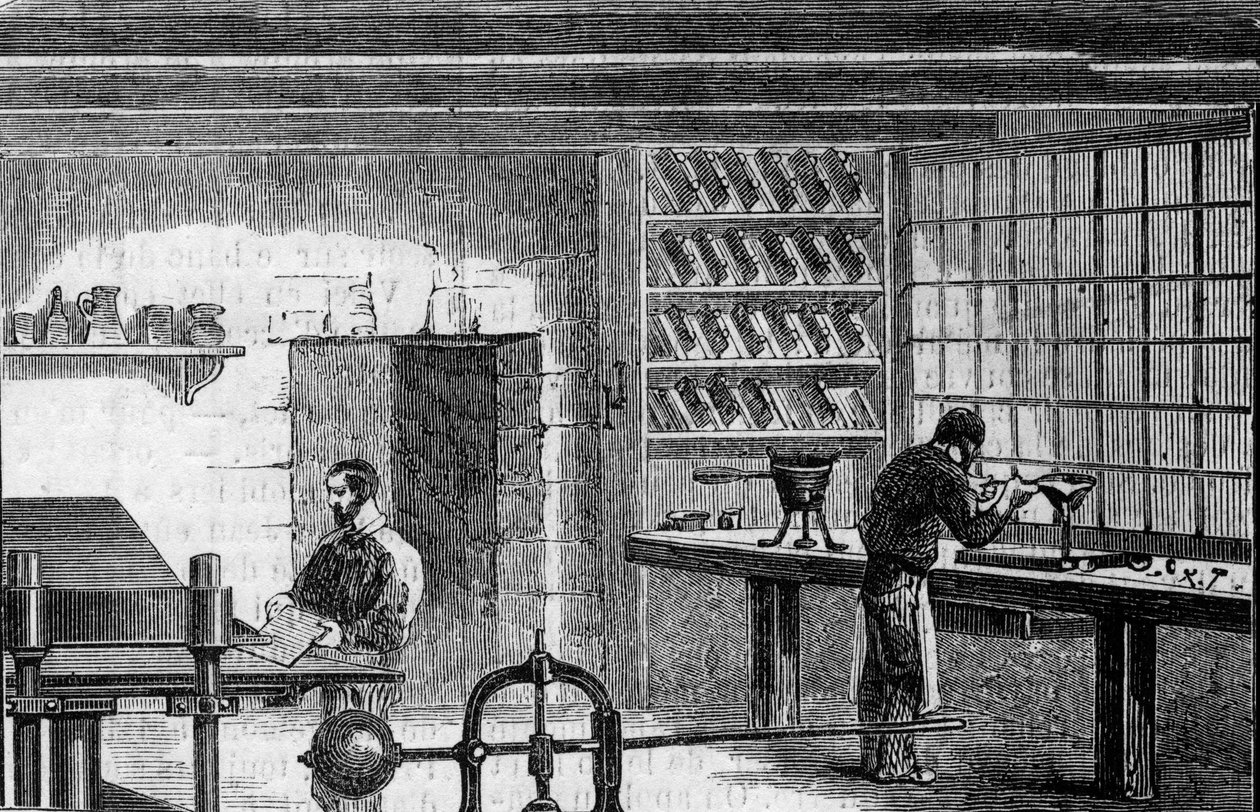 Verksteder for elektrotyping av French School