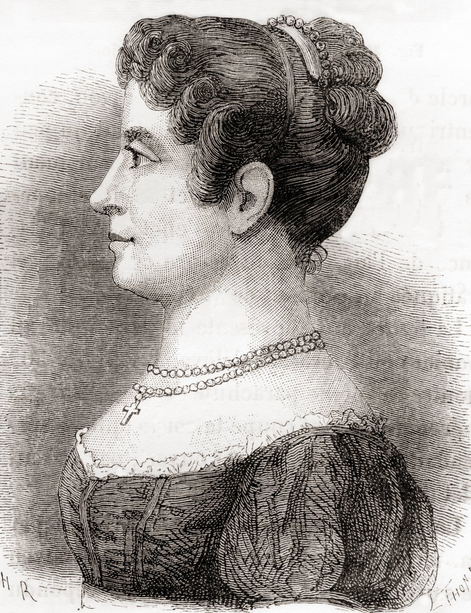 Elisa Garnerin, fra «Vitenskapens underverker», utgitt ca. 1870 (lito) av French School
