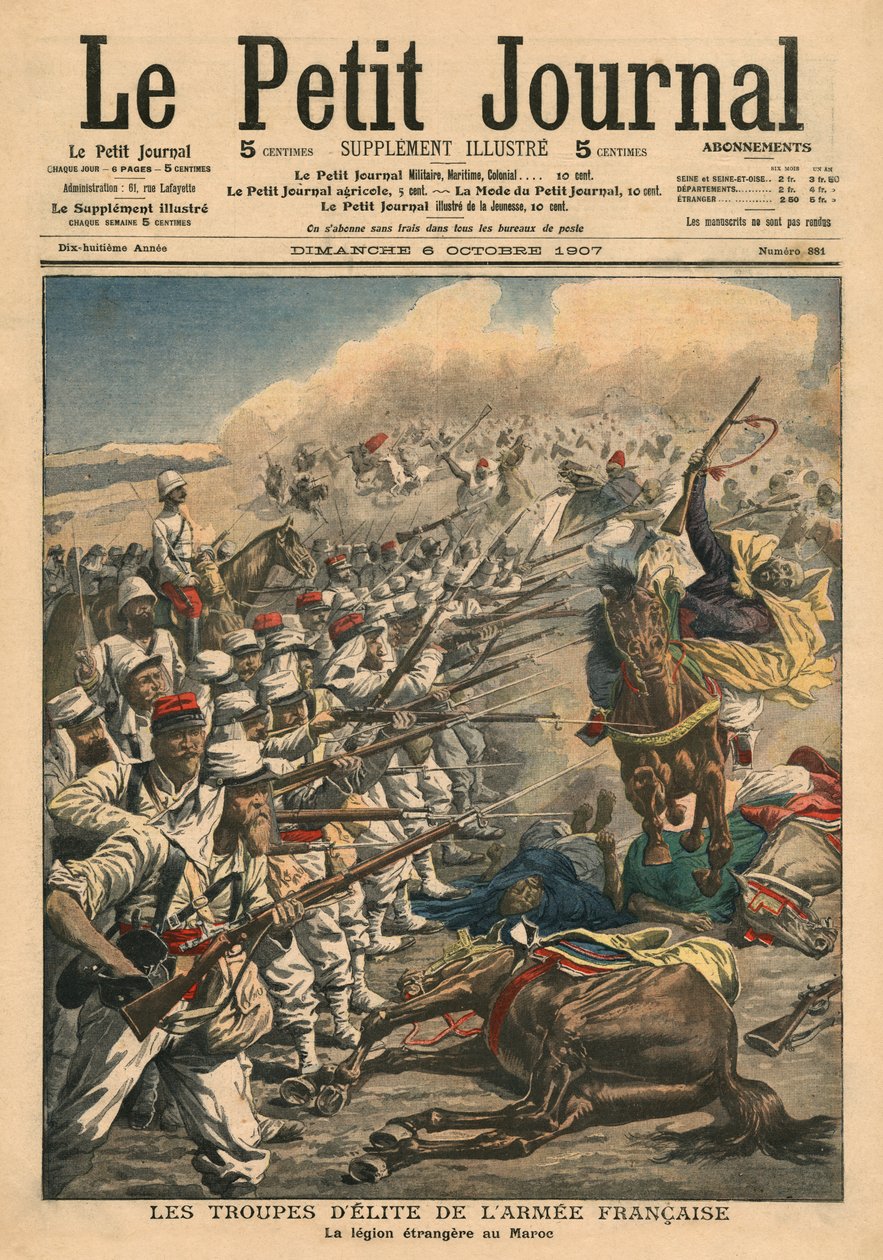 Elitetropper fra den franske hæren, den franske fremmedlegionen i Marokko, illustrasjon fra 