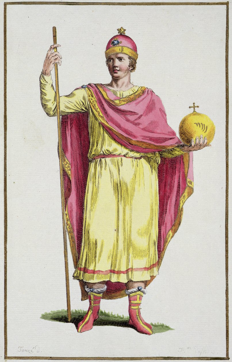Keiser Otto III (980-1002), gravert av Pierre Duflos (1742-1816), 1780 (kobberstikk) av French School