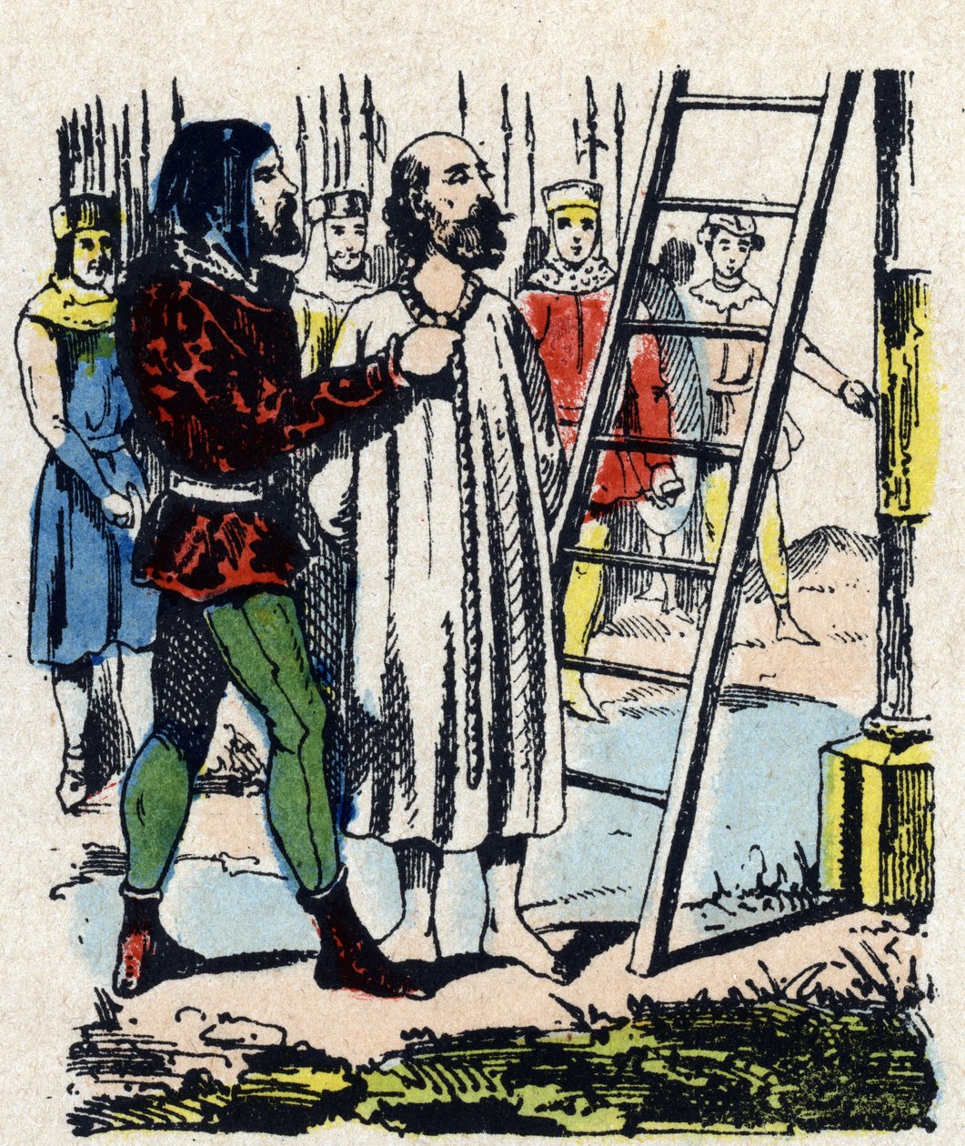 Enguerrand de Marigny (1260-1315) fordømt av en kommisjon gjenforent i Vincennes, ble hengt i Montfaucon-gibet han hadde eriger - Når Philippe IV dør blir hans upopulære minister, Enguerrand de Marigny, anklaget (urettferdig) for forskjellige forbrytelser, av French School