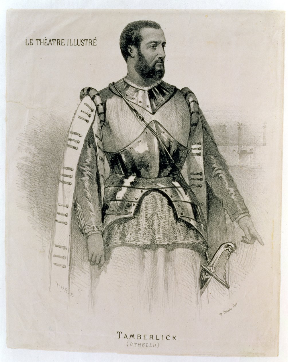 Enrico Tamberlick som Othello, fra The Illustrated Theatre av French School