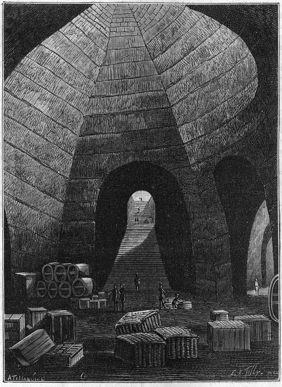 Gå inn i kjellerne til Champagne-huset Theophile Roederer grunnlagt i Reims i 1864. av French School