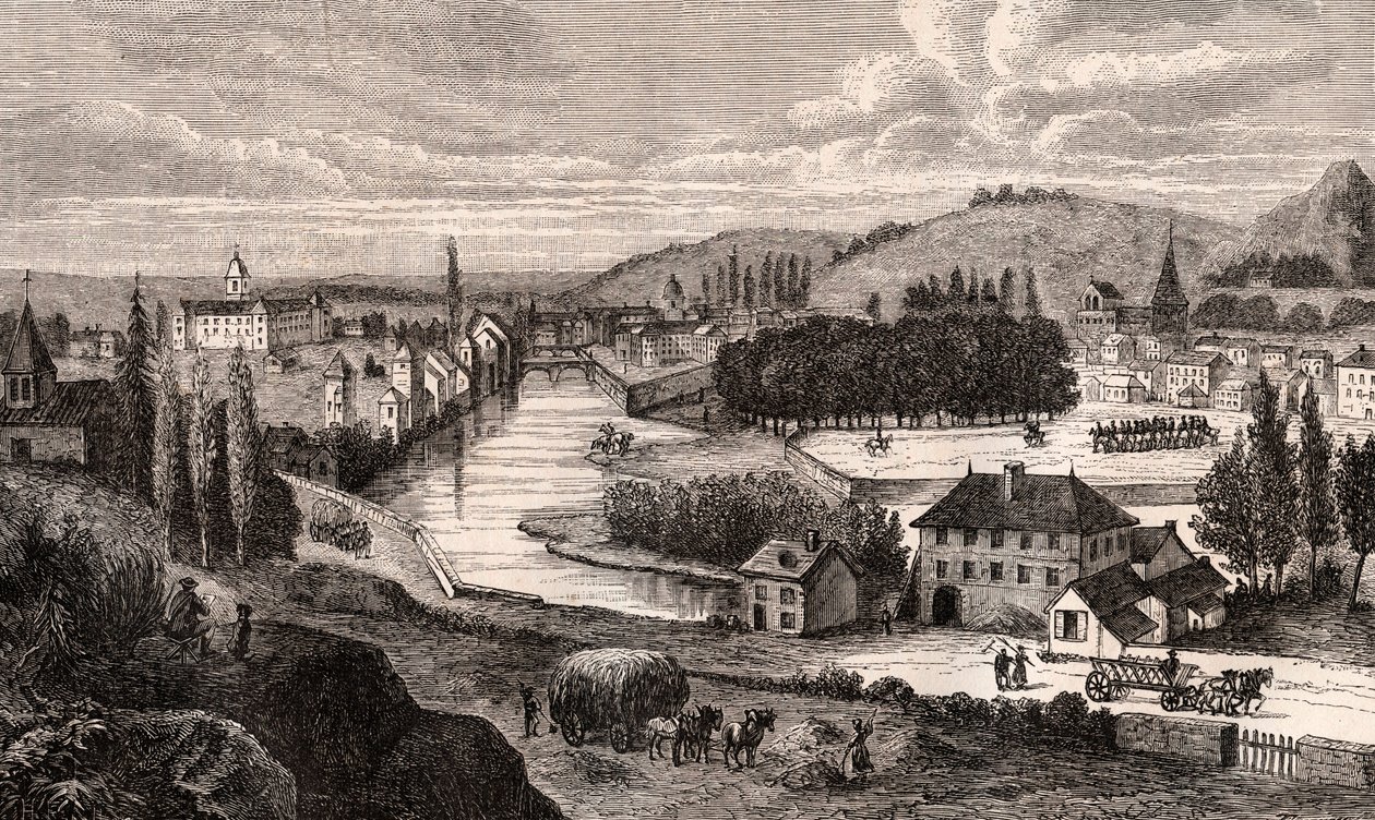 Epinal - Lorraine - gravering i "La France illustrée: geografi, historie, statistisk administrasjon" av V.A. Malt-Brown. 1884 av French School