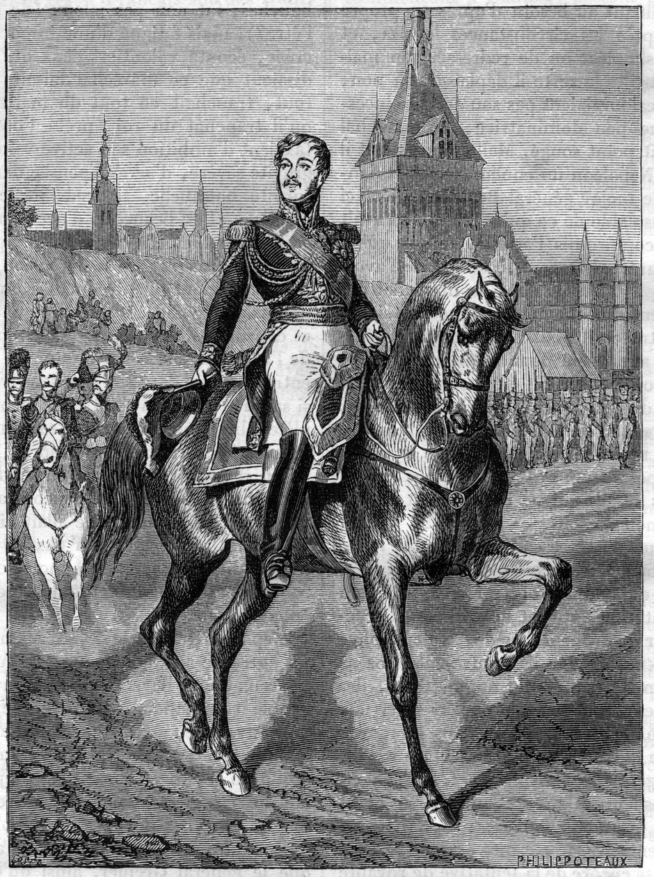 Rytterportrett av general Jean Rapp (1771-1821) - Jean comte Rapp General francais (1772 -1821) - i "History of the empire following the history of the consulat" av Adolphe Thiers -1879 - privat samling av French School