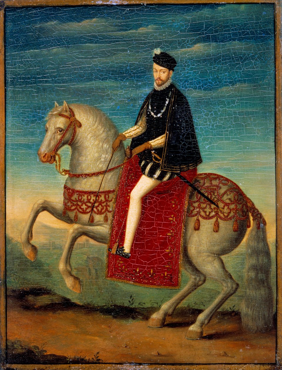Rytterportrett av Charles IX (1550 - 1574). Anonymt maleri av den franske skolen av French School
