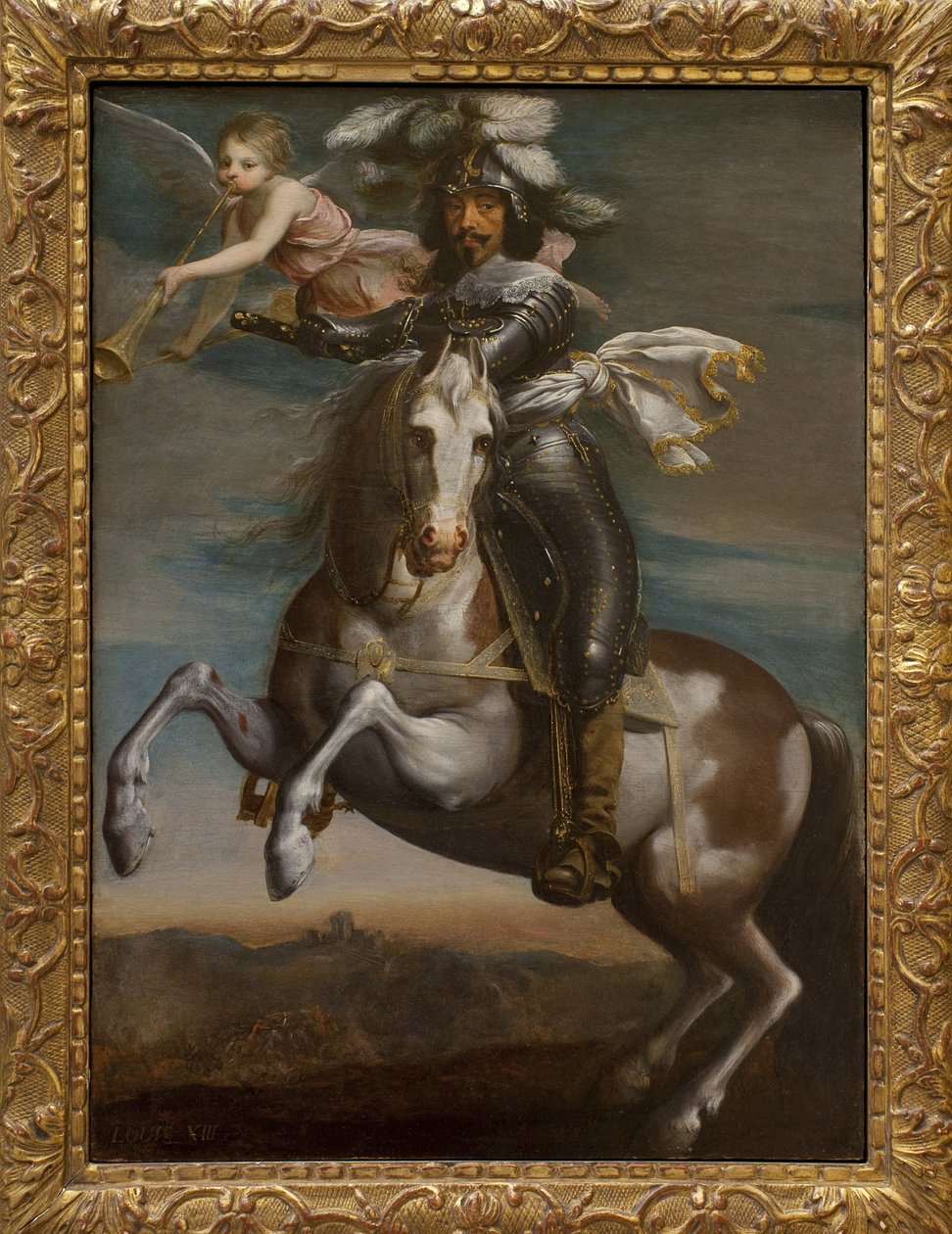 Rytterportrett av Ludvig XIII (1601-1643). Maleri rundt 1630. Art francais 1600-tallet. Musee des Beaux Arts de Rouen. av French School