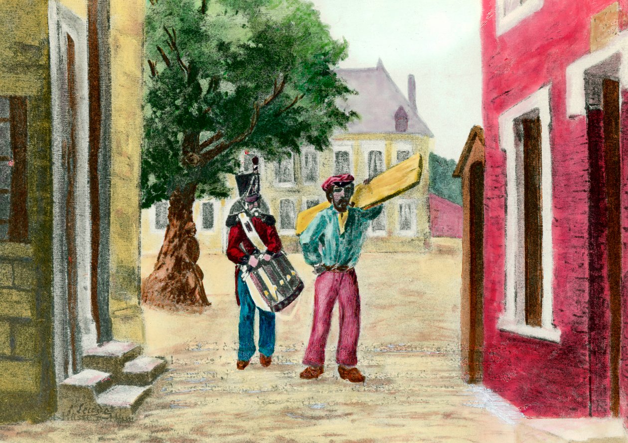 Flukt fra Napoleon III: Prins Napoleon III forkledning i macon rømte fra Fort Ham i 1846. Gravering fra 1800-tallet. Privat samling. av French School