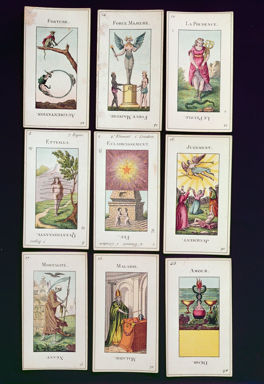 Etteilla tarotkort av French School