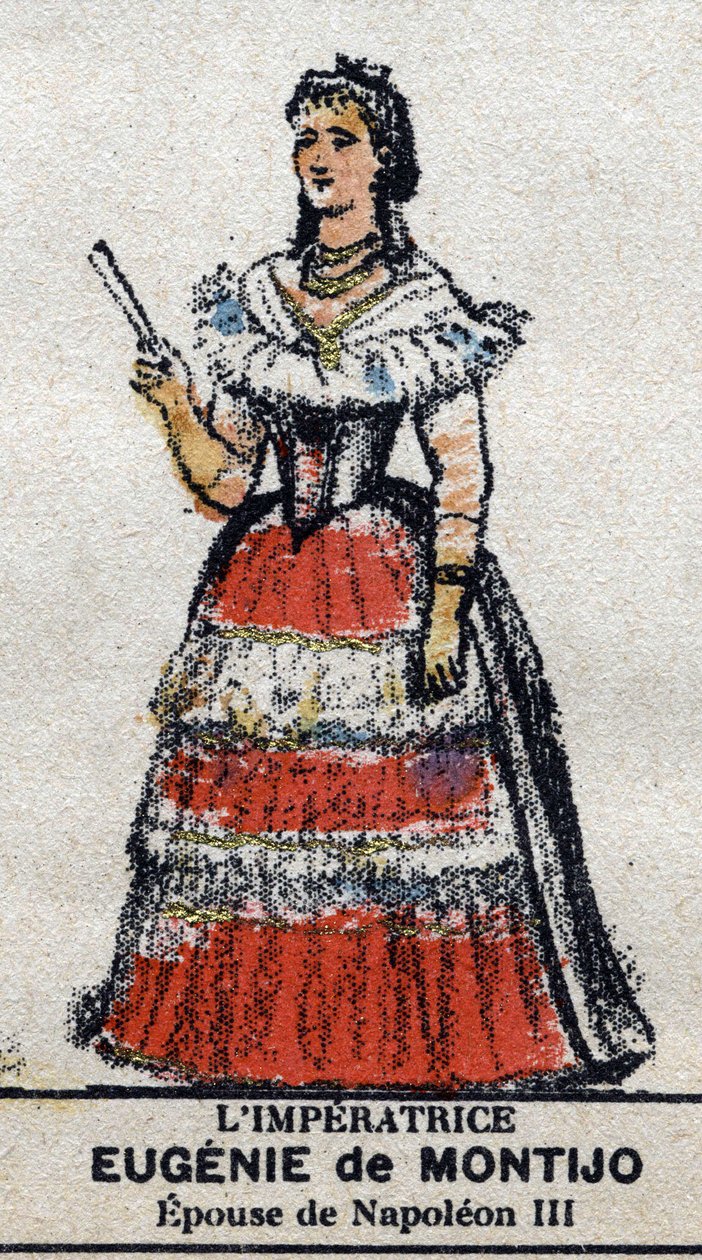 Eugenie (1826-1920), imponert av franskmennene (Eugenia Maria de Montijo de Guzman, grevinne av Teba, kone til Napoleon III). I "" Galeriede Kings and Queens of France og berømte karakterer fra 1643 til 1895""" Bilde av epinal. av French School