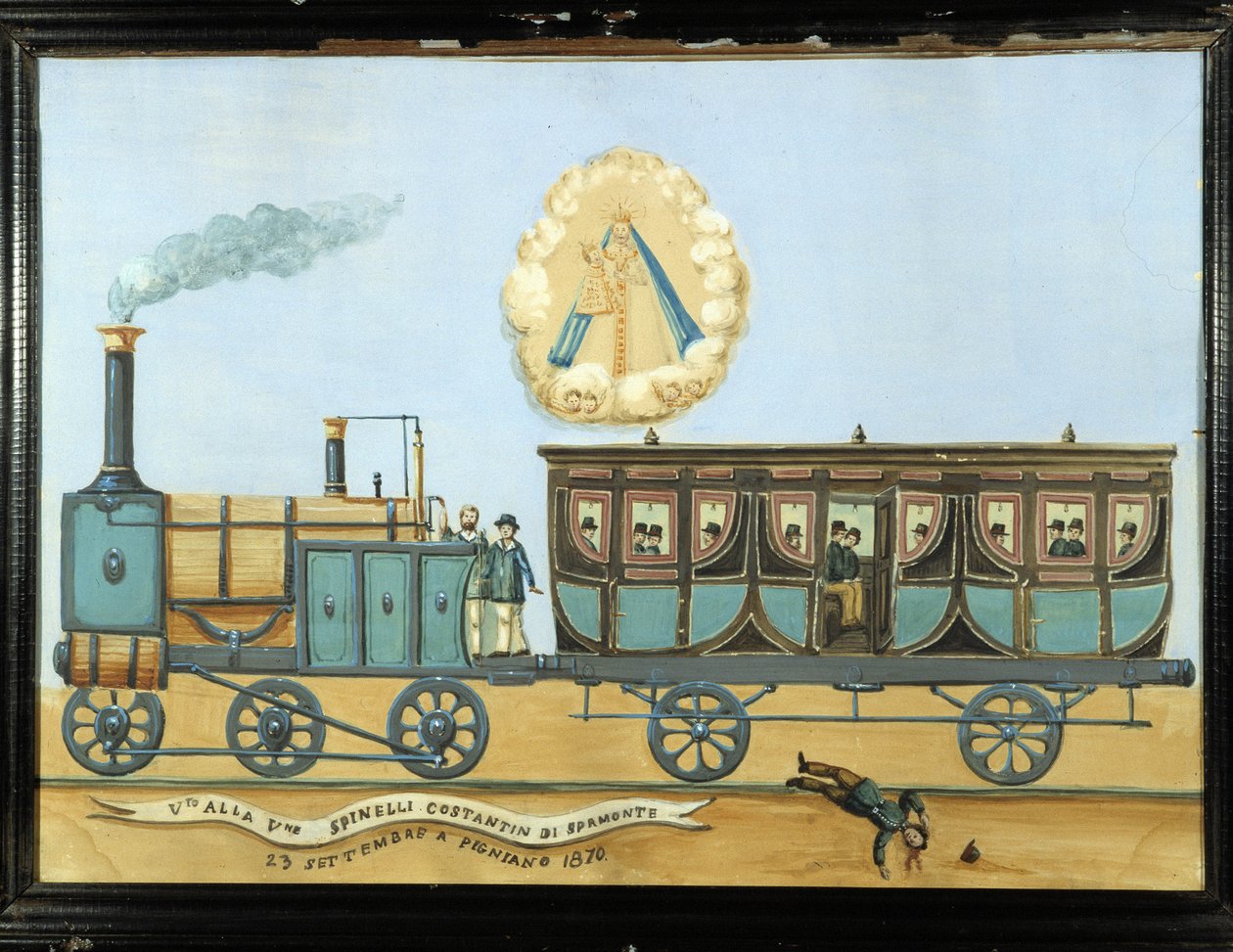 Ex-voto for noen falt fra et tog - Notre-Dame de Laghet av French School