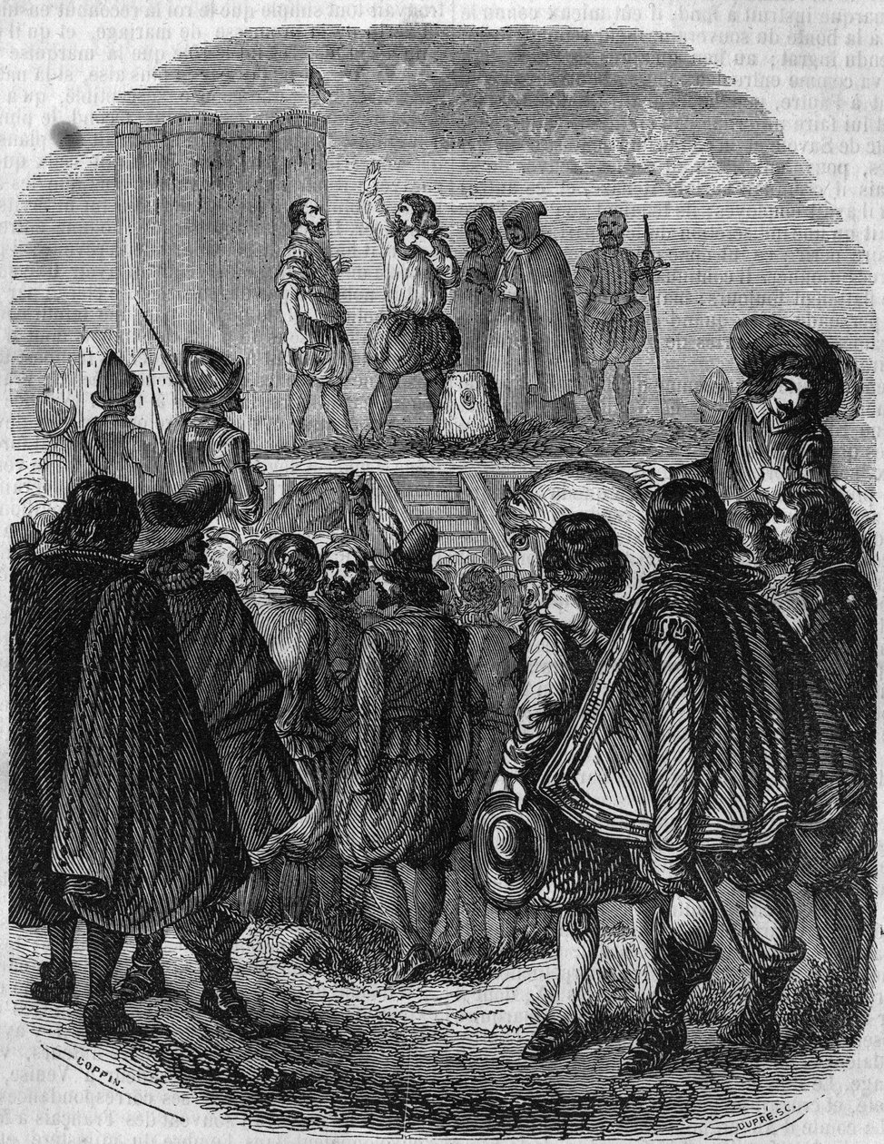 Henrettelse av Charles de Gontaut Biron (1602): marechal Charles de Gontaut Biron, guvernør i Burgund (1562 - 1602). av French School