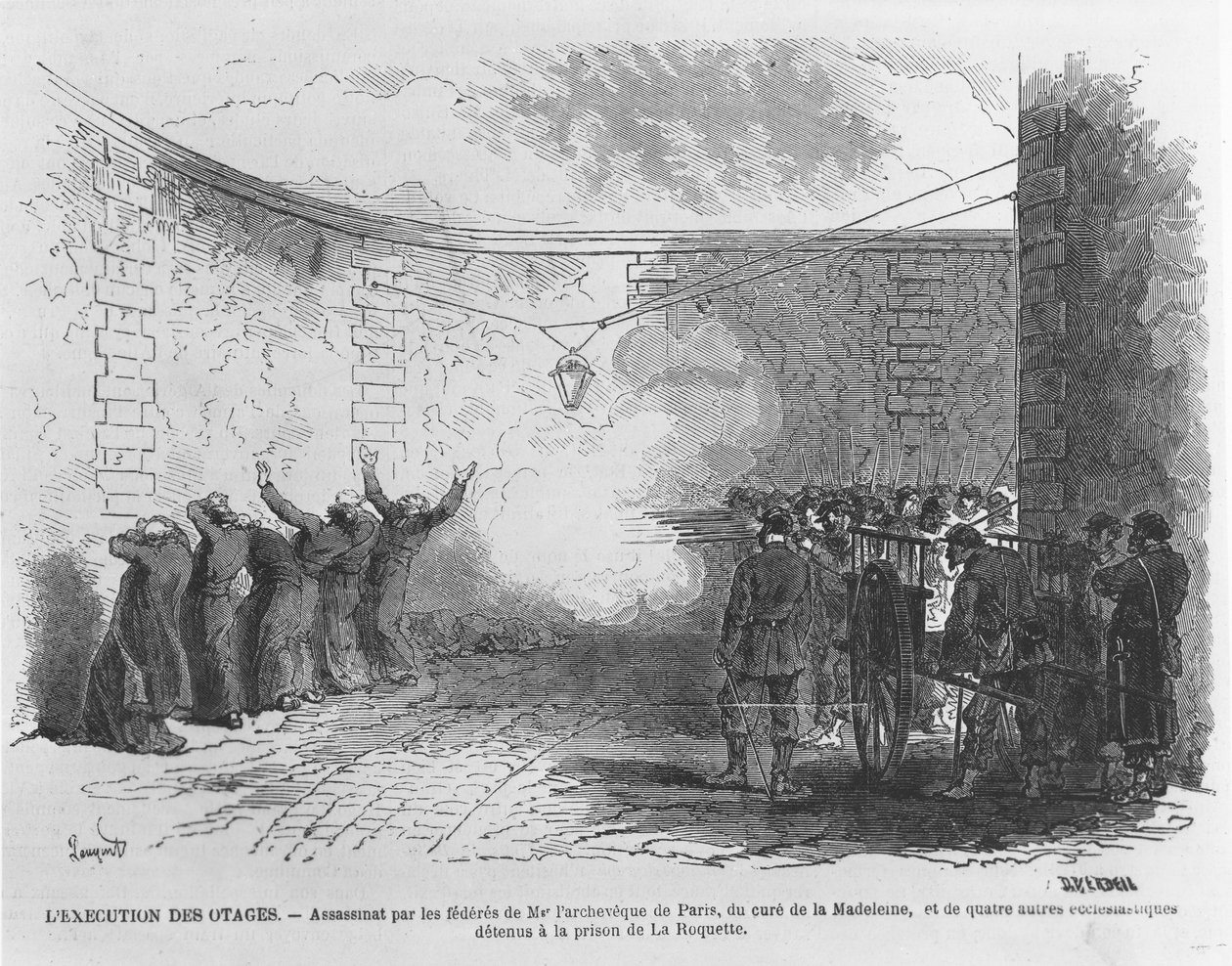 Execution of Georges Darboy, 24th March 1871 (engraving) av French School
