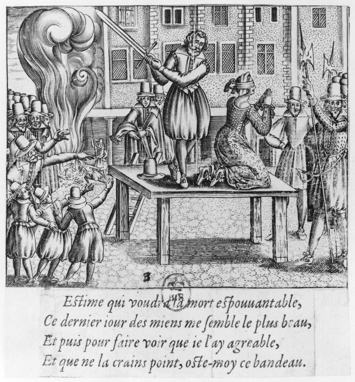 Henrettelse av Leonora Galigai (1571-1617) 8. juli 1617 av French School