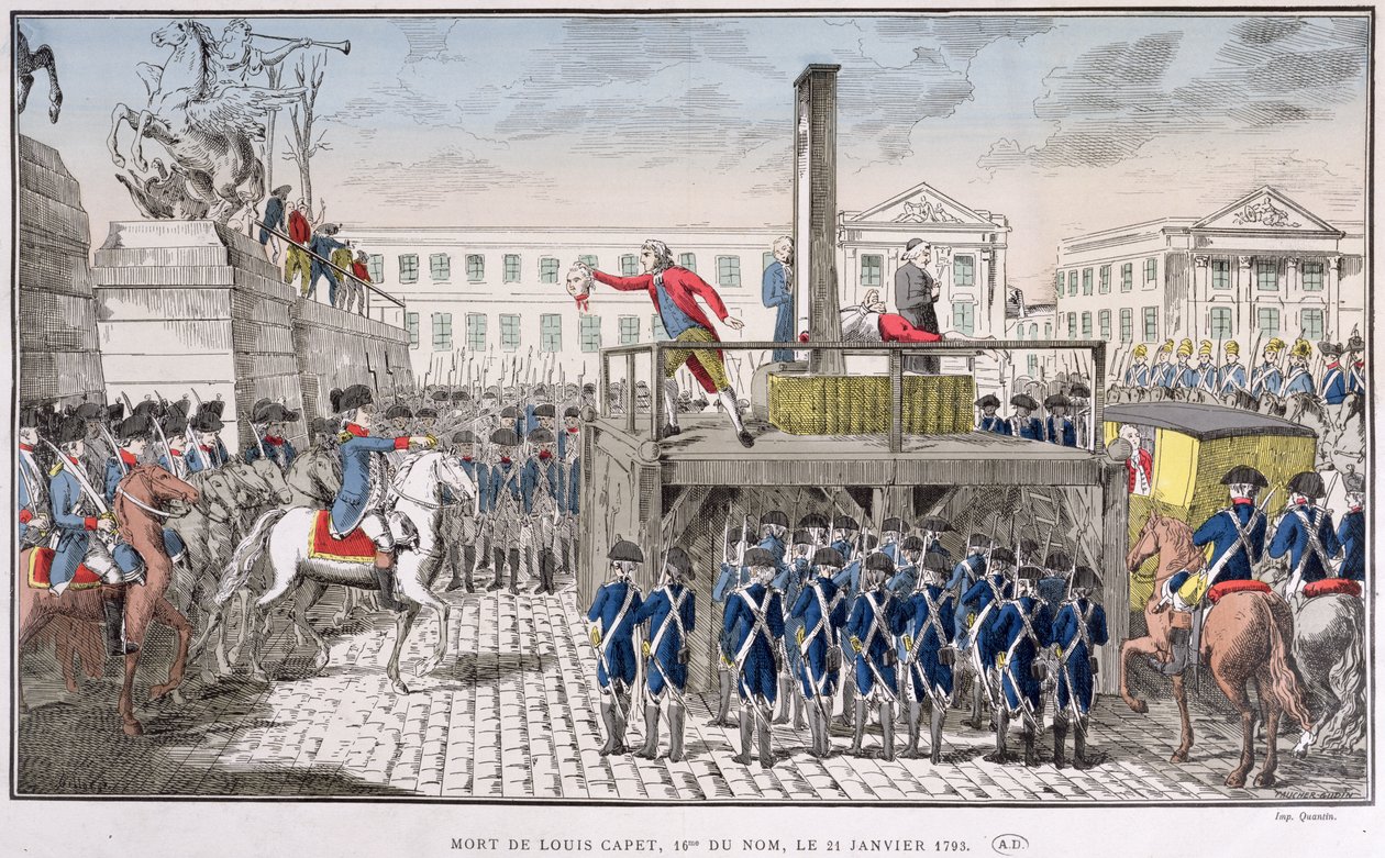 Henrettelse av Ludvig XVI (1754-93) 21. januar 1793 av French School