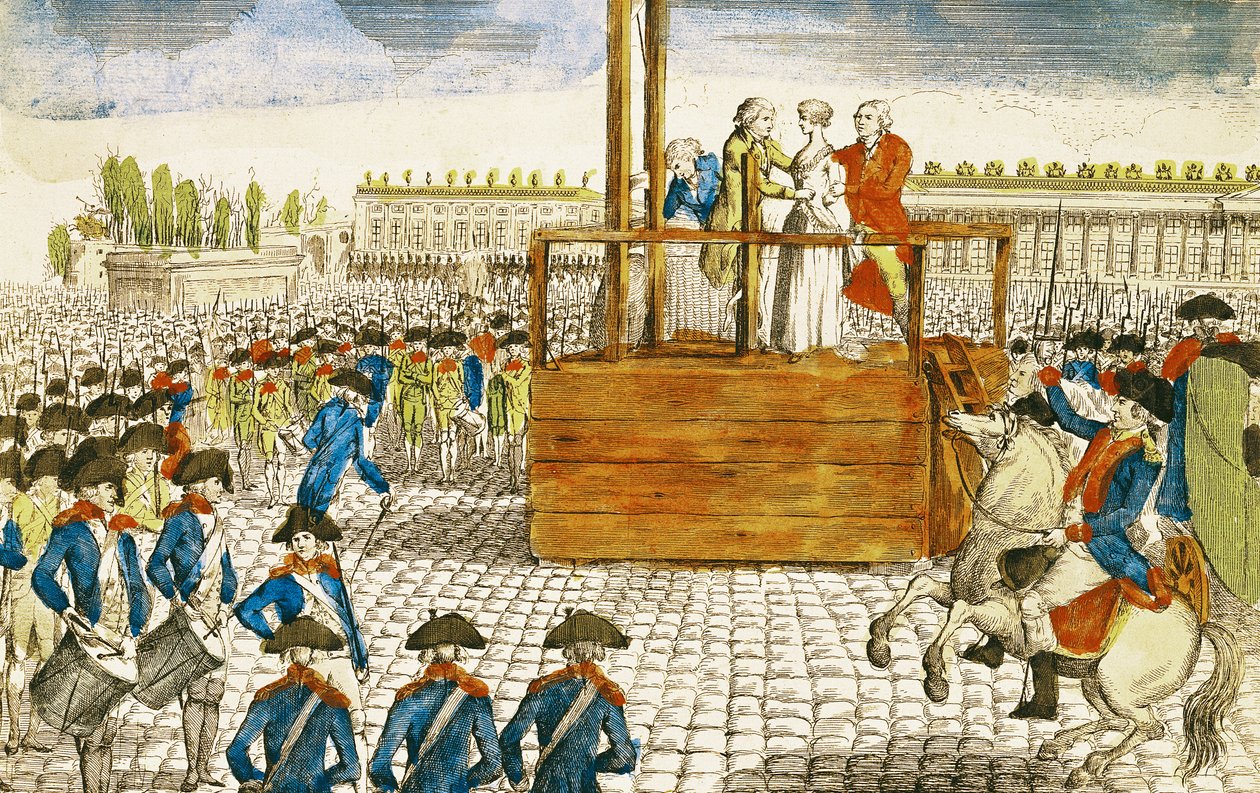 Henrettelse av Marie-Antoinette (1755-93) på Place de la Revolution, 16. oktober 1793 av French School