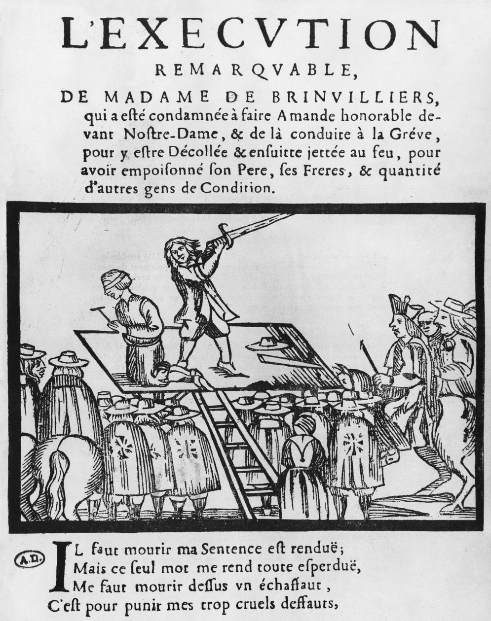Henrettelse av Marquise de Brinvilliers, 1676 av French School