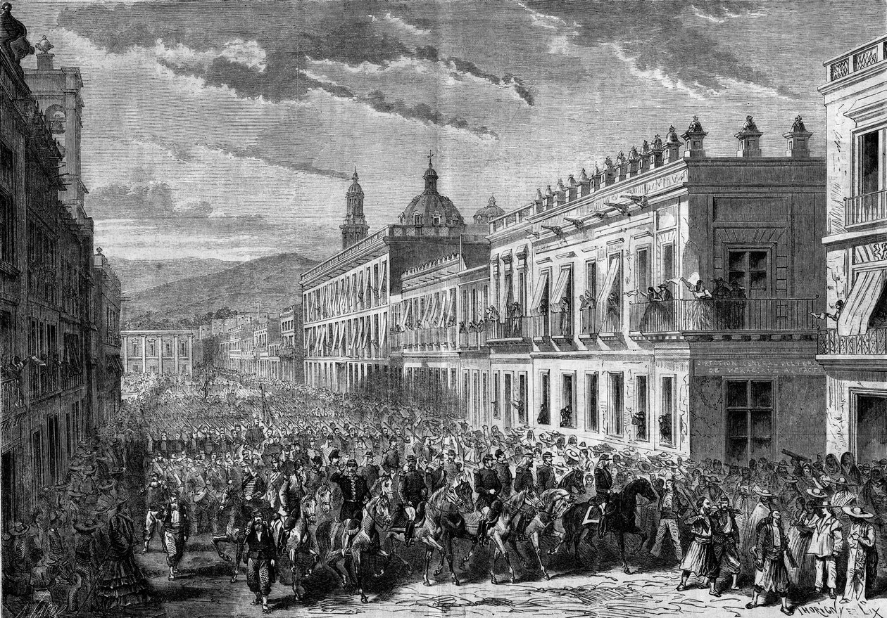 Expedition du Mexique (1861-1867) : entree du general Francois Achille Bazaine (Francois-Achille av French School