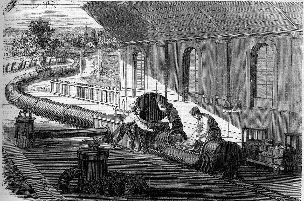 Experience of transporting mail using atmospheric tubes, England av French School