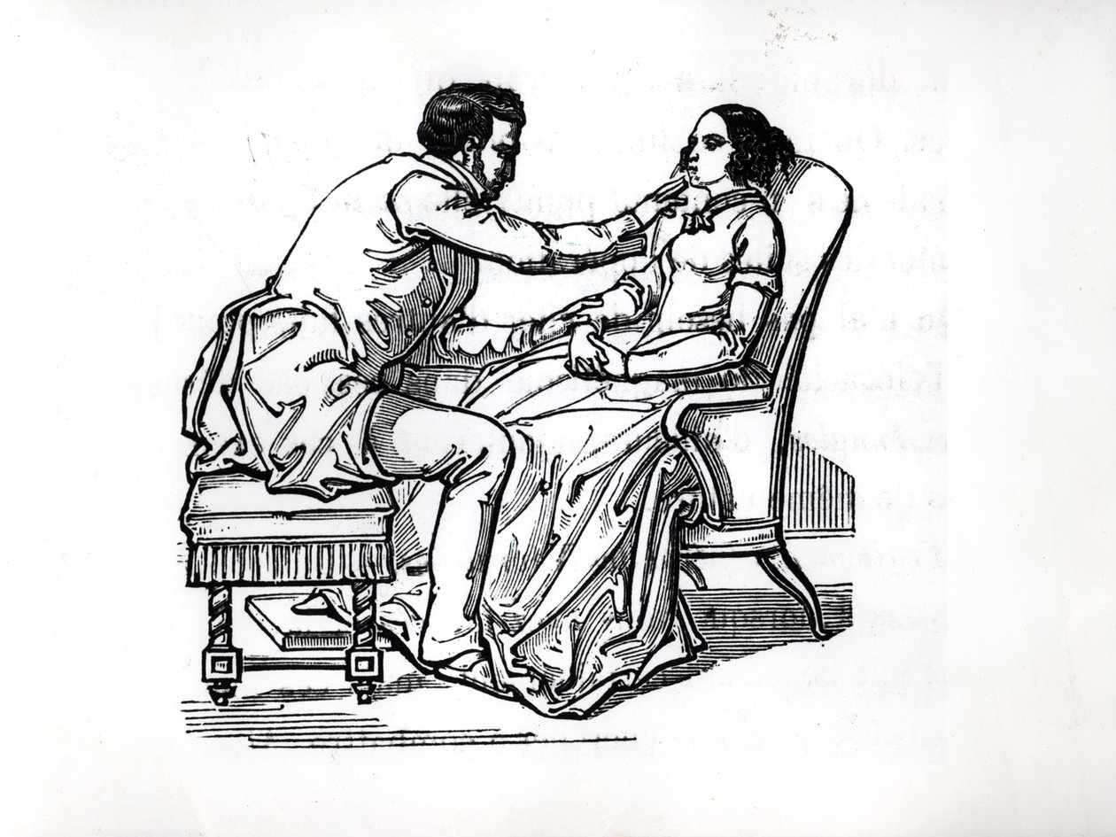Eksperiment i Animal Magnetism av Franz Anton Mesmer (1734-1815) i 1784 av French School