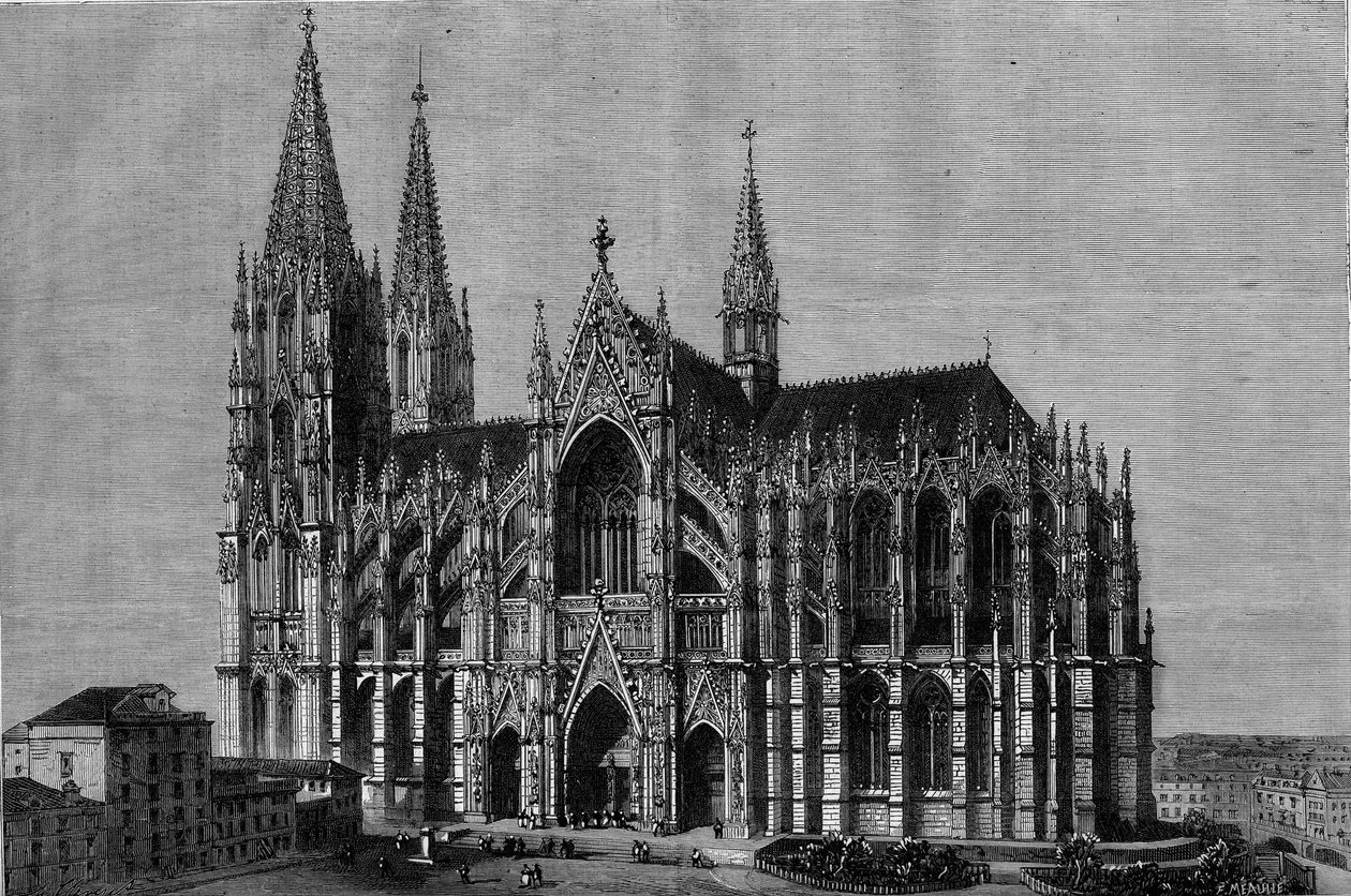 Exterior view of Cologne Cathedral, Germany av French School