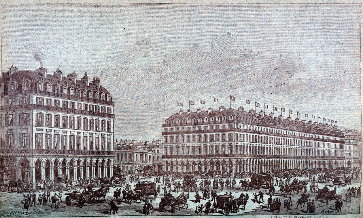 Utvendig utsikt over Louvre-varehusene av French School