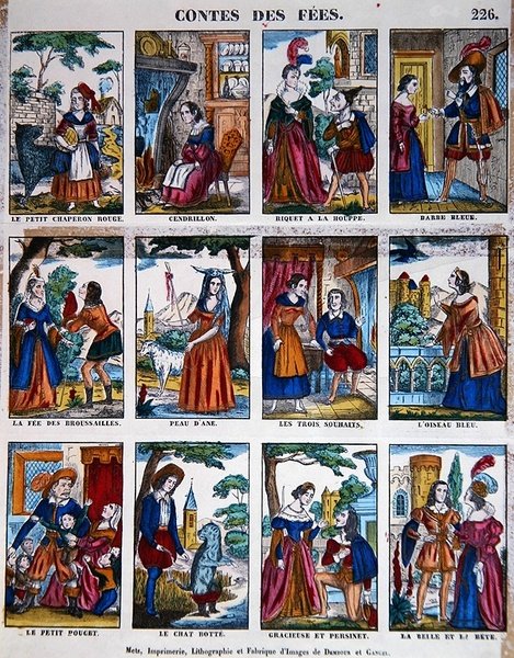 Fairy Stories, ca. 1840 (farge litho) av French School