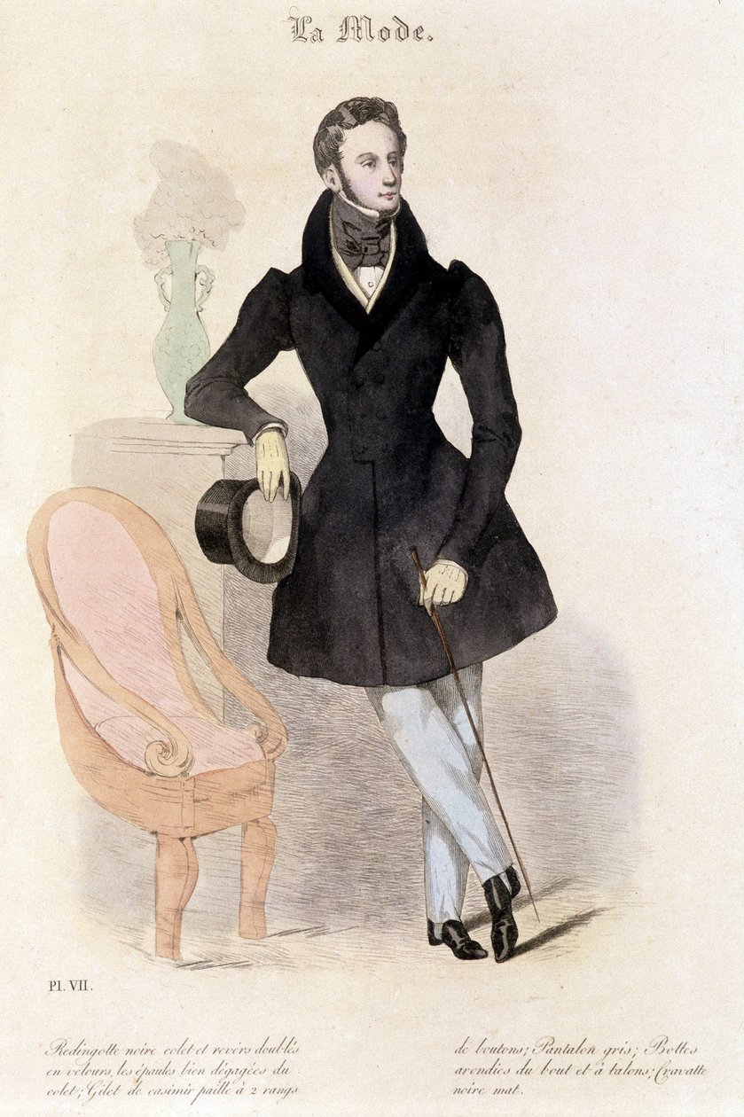 Mote maskulin i 1829 - i "" Les Modes"" av French School