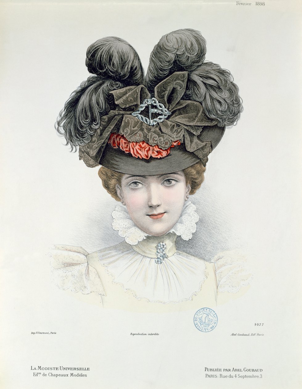 Motetallerken fra La Modiste Universelle, februar 1898 av French School